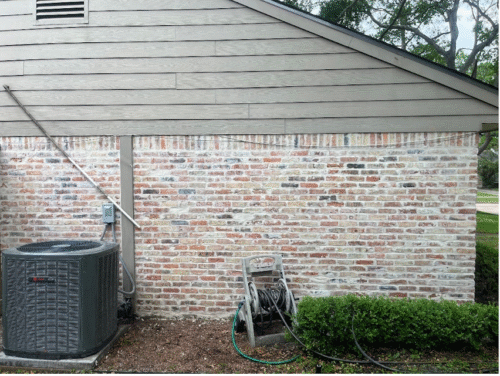 German smear on brick house